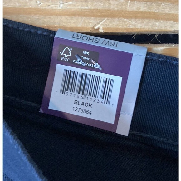 NWT Gloria Vanderbilt Amanda Tapered Leg Jeans Size 16 Women’s Black - Picture 5 of 12